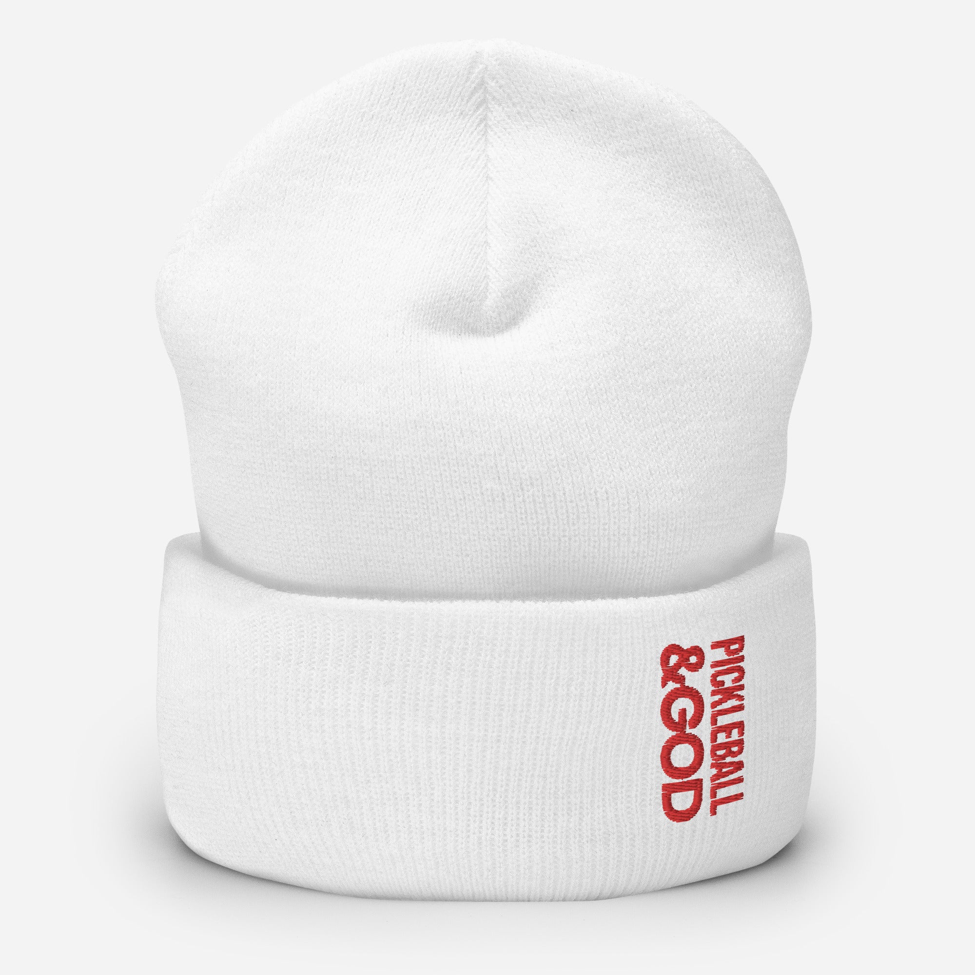 Pickleball &GOD Crimson Cuffed Beanie