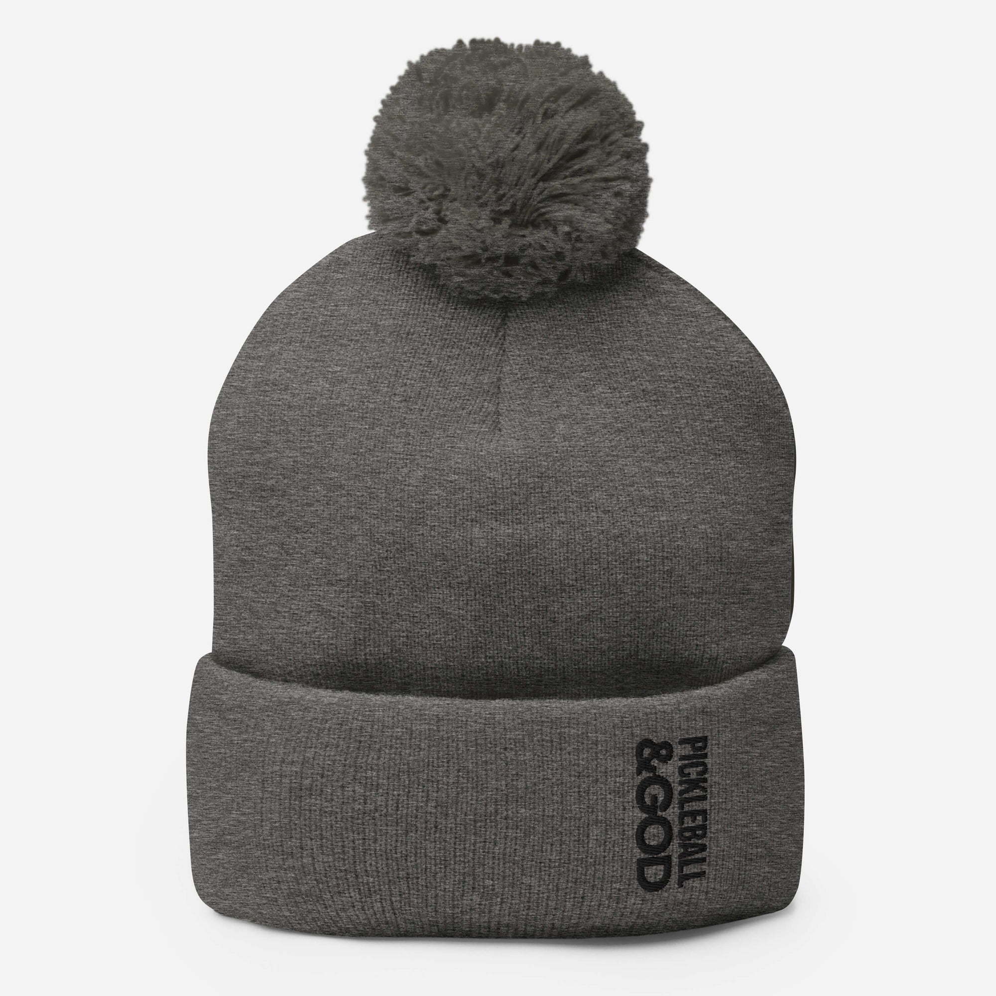 Pickleball &GOD Onyx Pom-Pom Beanie