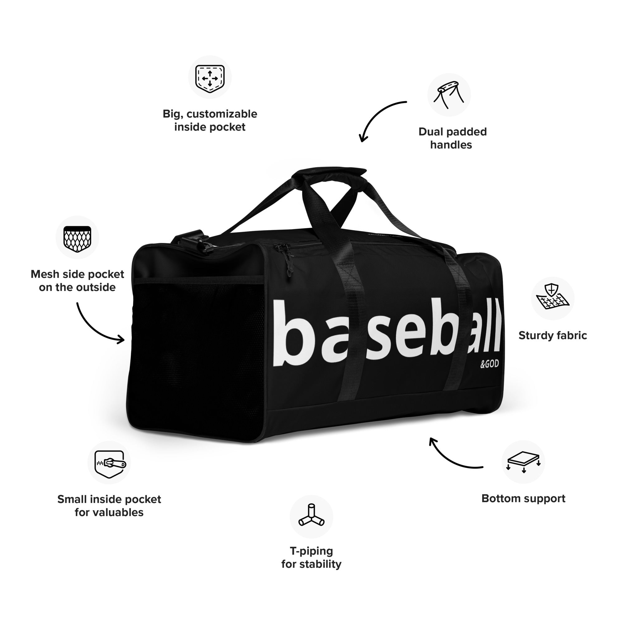 Baseball &God City Duffle Bag