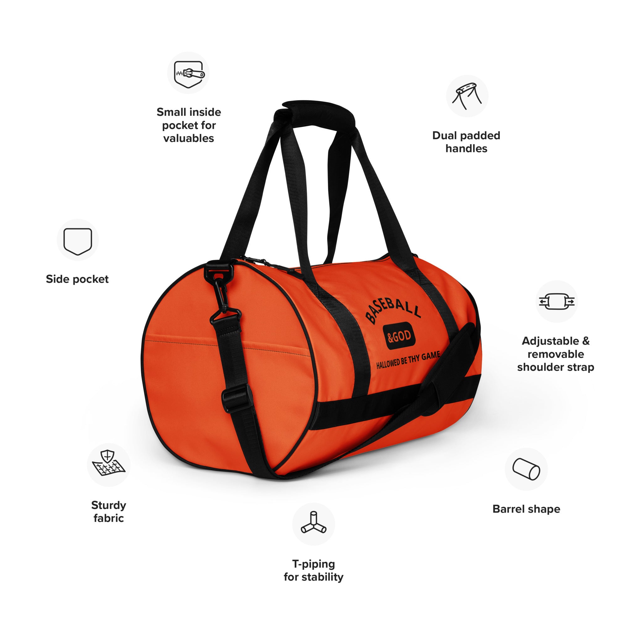 Baseball &God Onyx Gym Bag