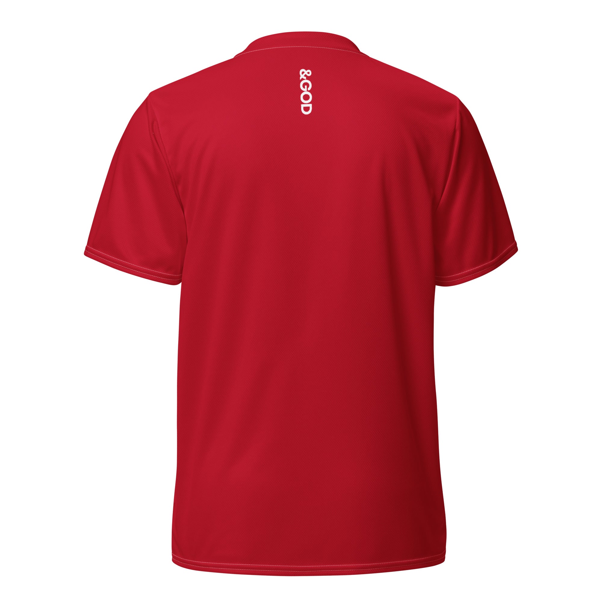 Basketball &God Crimson Recycled Unisex Sports Jersey T-Shirt