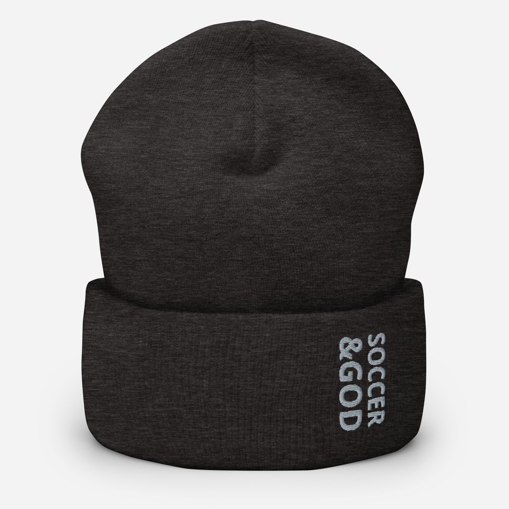 Soccer &God Smoke Cuffed Beanie