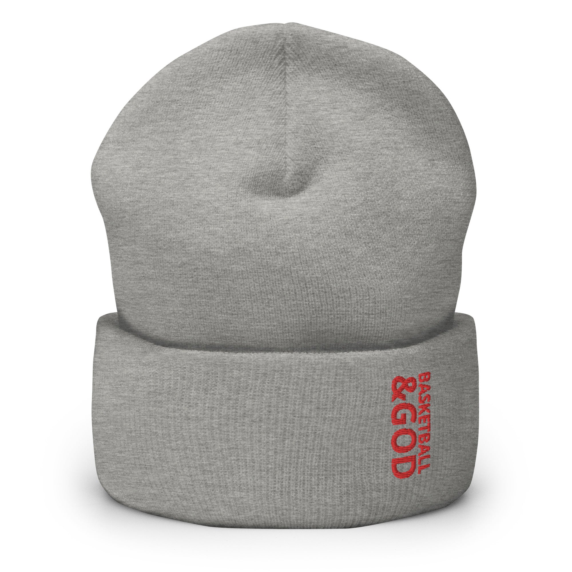 Basketball &God Crimson Cuffed Beanie