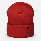 Baseball &God Onyx Cuffed Beanie