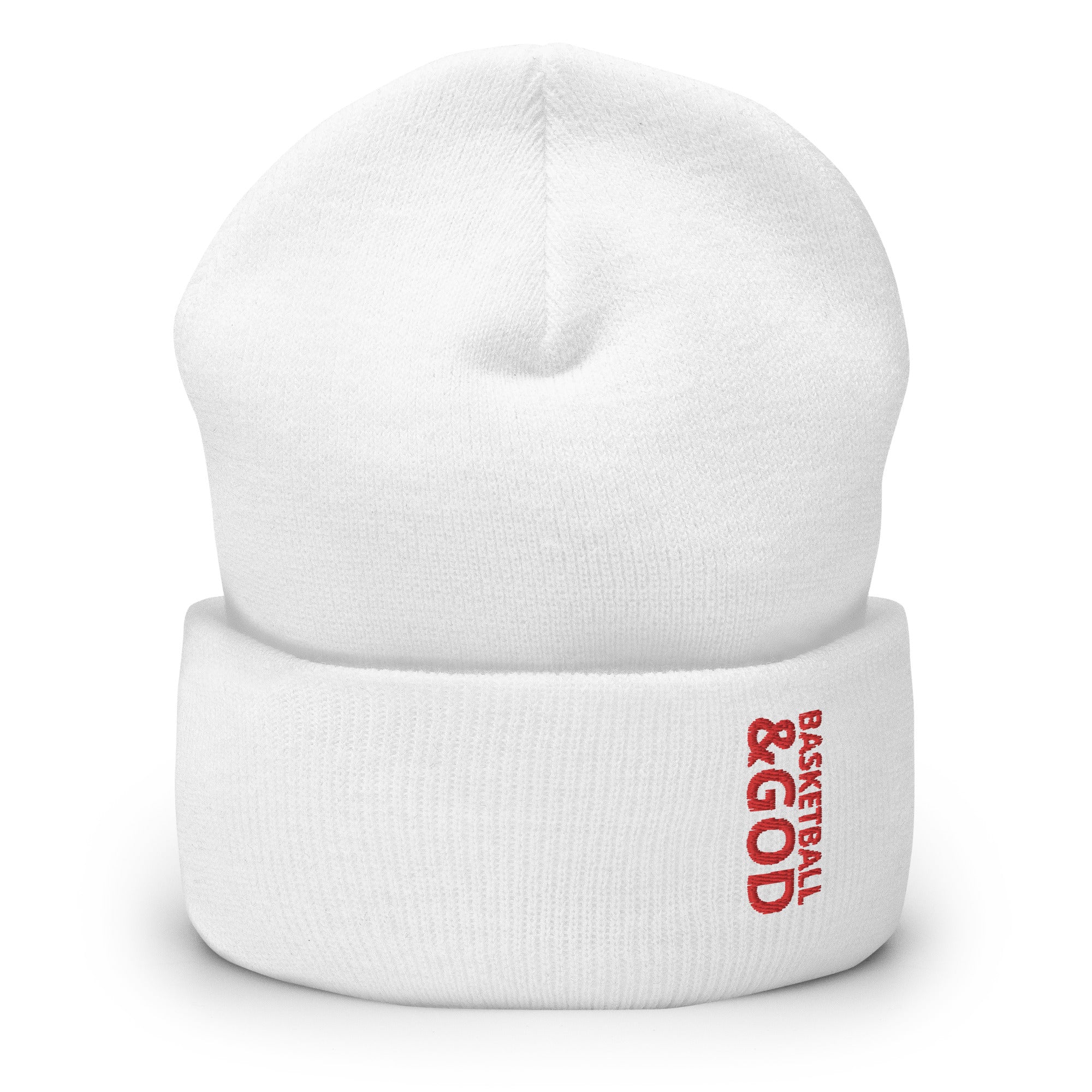 Basketball &God Crimson Cuffed Beanie