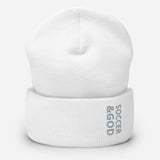 Soccer &God Smoke Cuffed Beanie