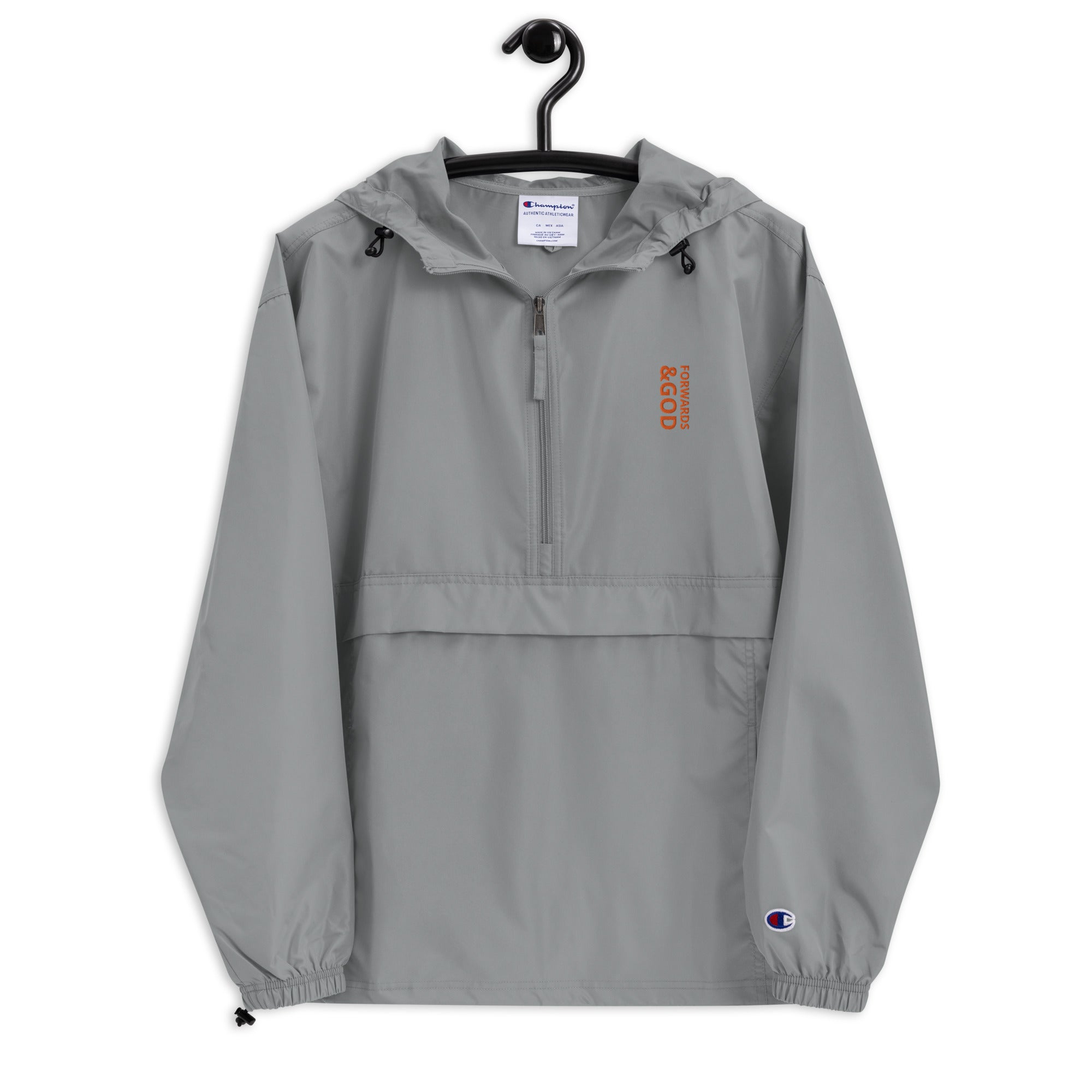Forwards &God Vertical Orange Embroidered Champion Packable Jacket