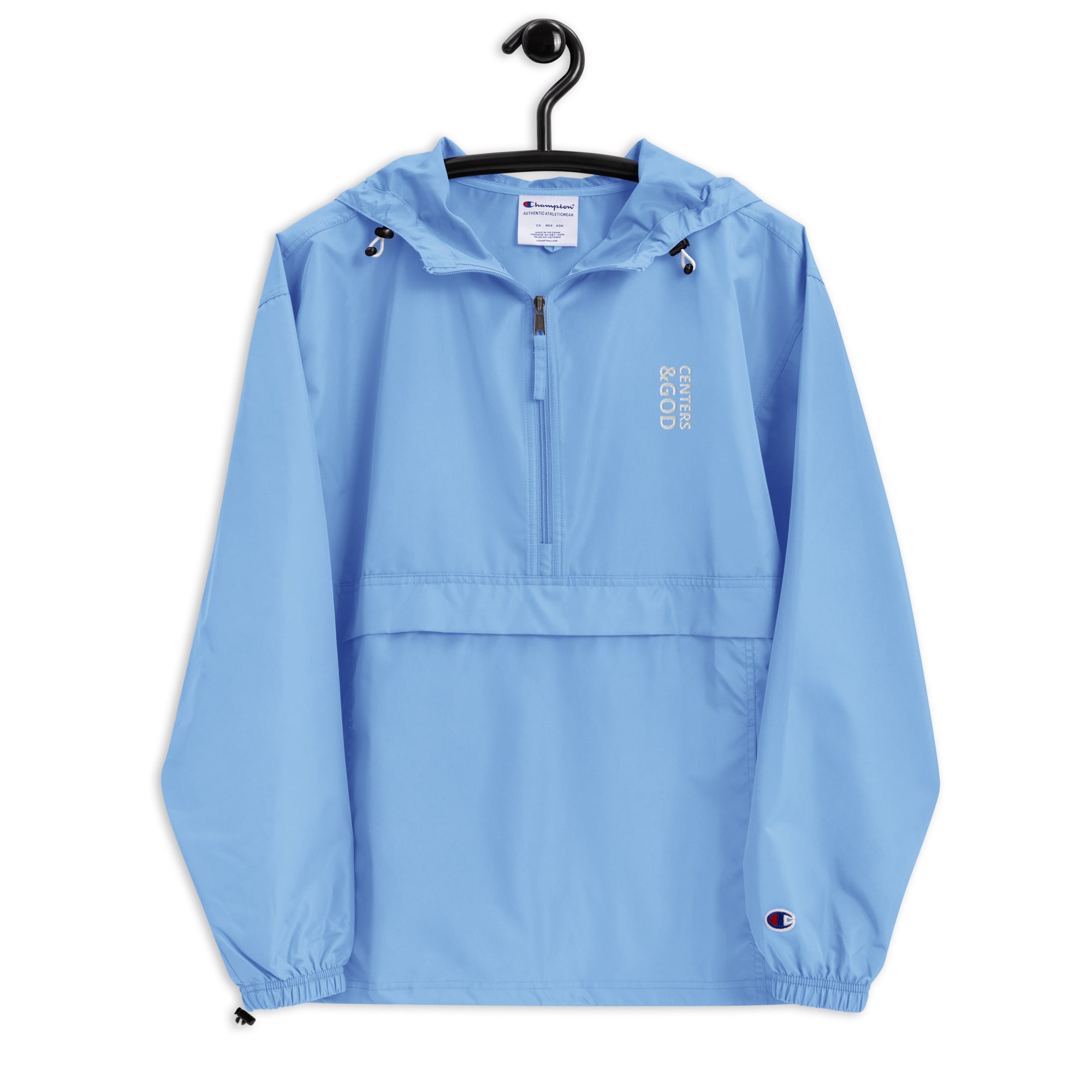 Centers &God Vertical Embroidered Champion Packable Jacket
