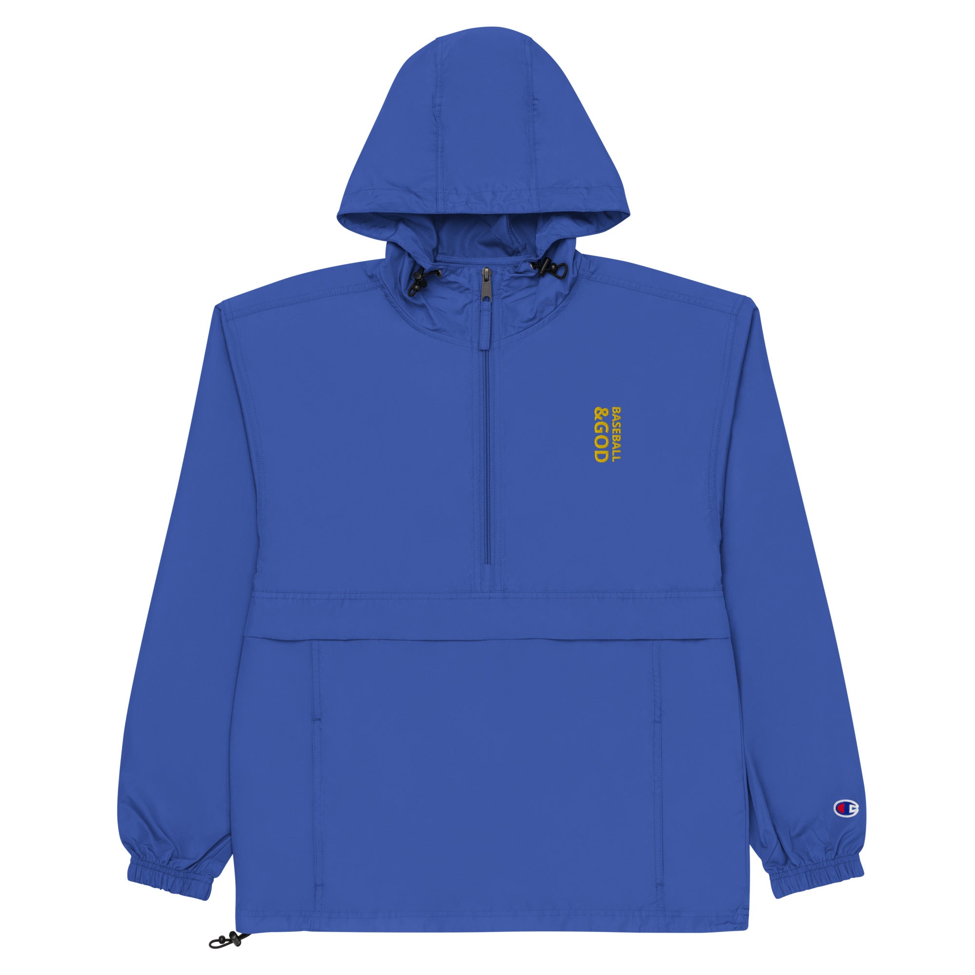 Baseball &God Vertical Tuscan Embroidered Champion Packable Jacket