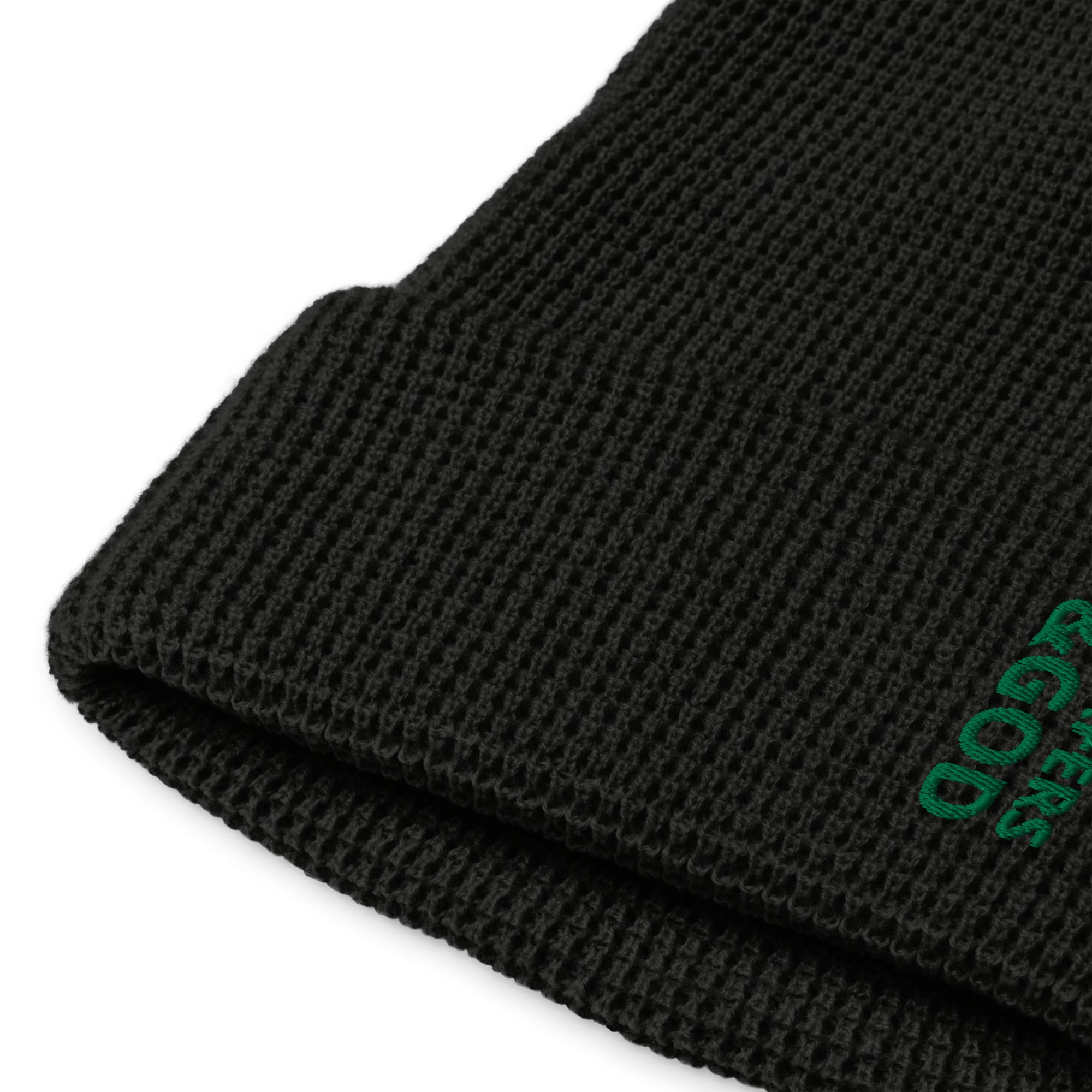 Surfers &God Vertical Evergreen Waffle Beanie
