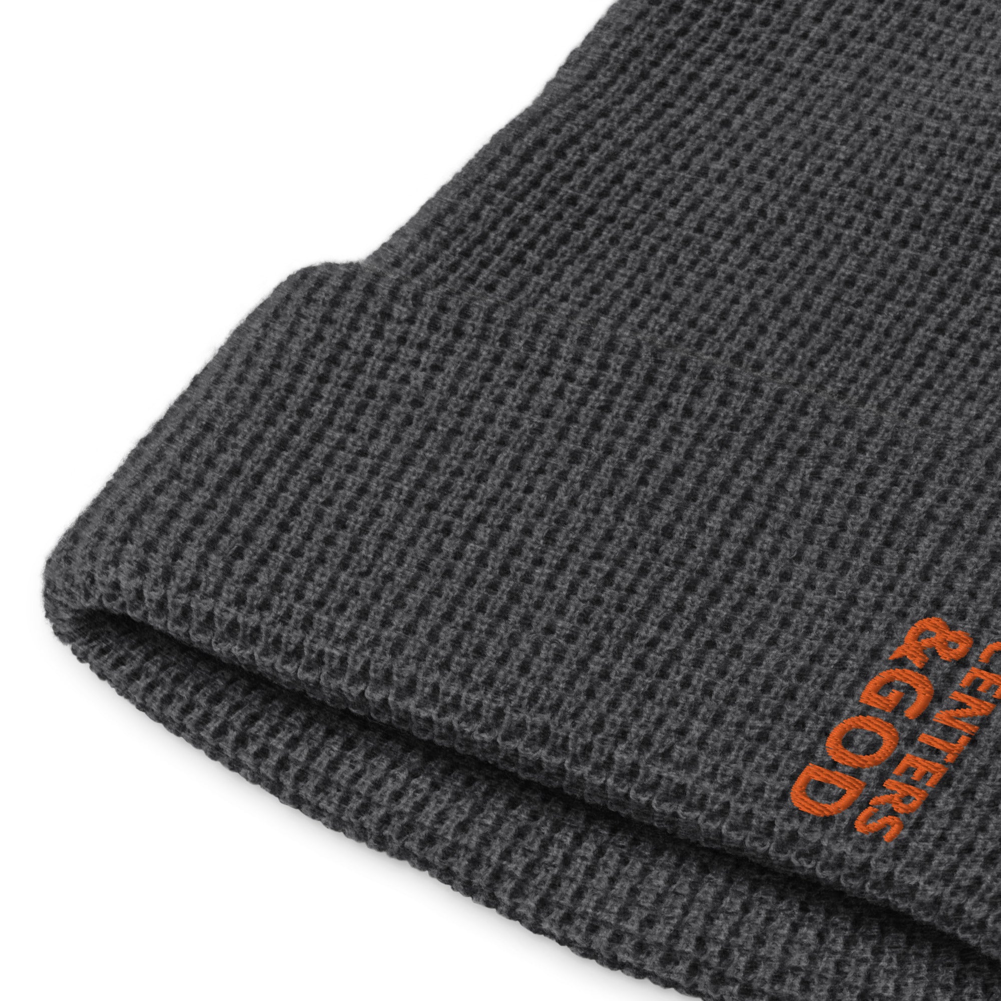 Centers &God Vertical Orange Waffle Beanie