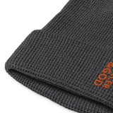 Soccer &God Vertical Orange Waffle Beanie