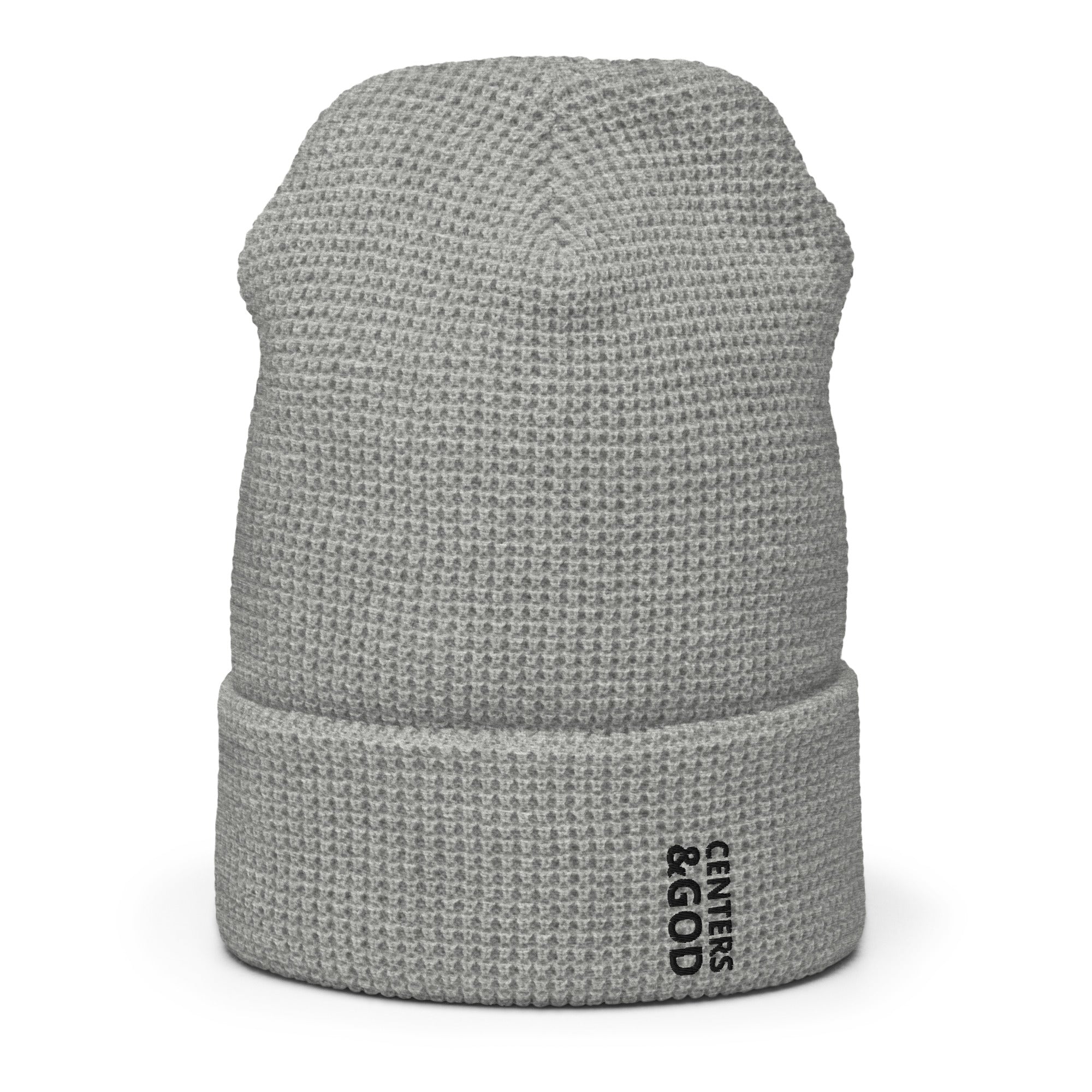 Centers &God Vertical Onyx Waffle Beanie