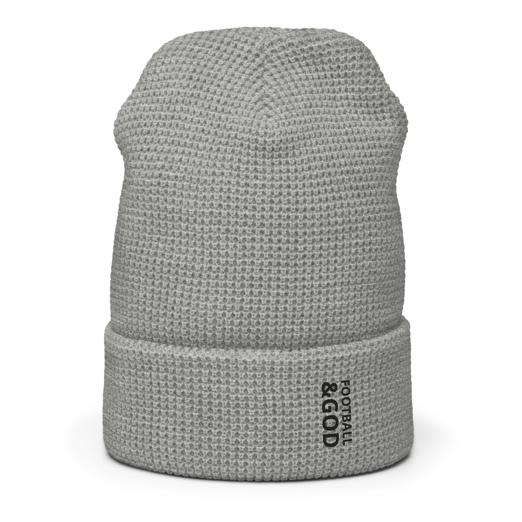 Football &God Vertical Onyx Waffle Beanie