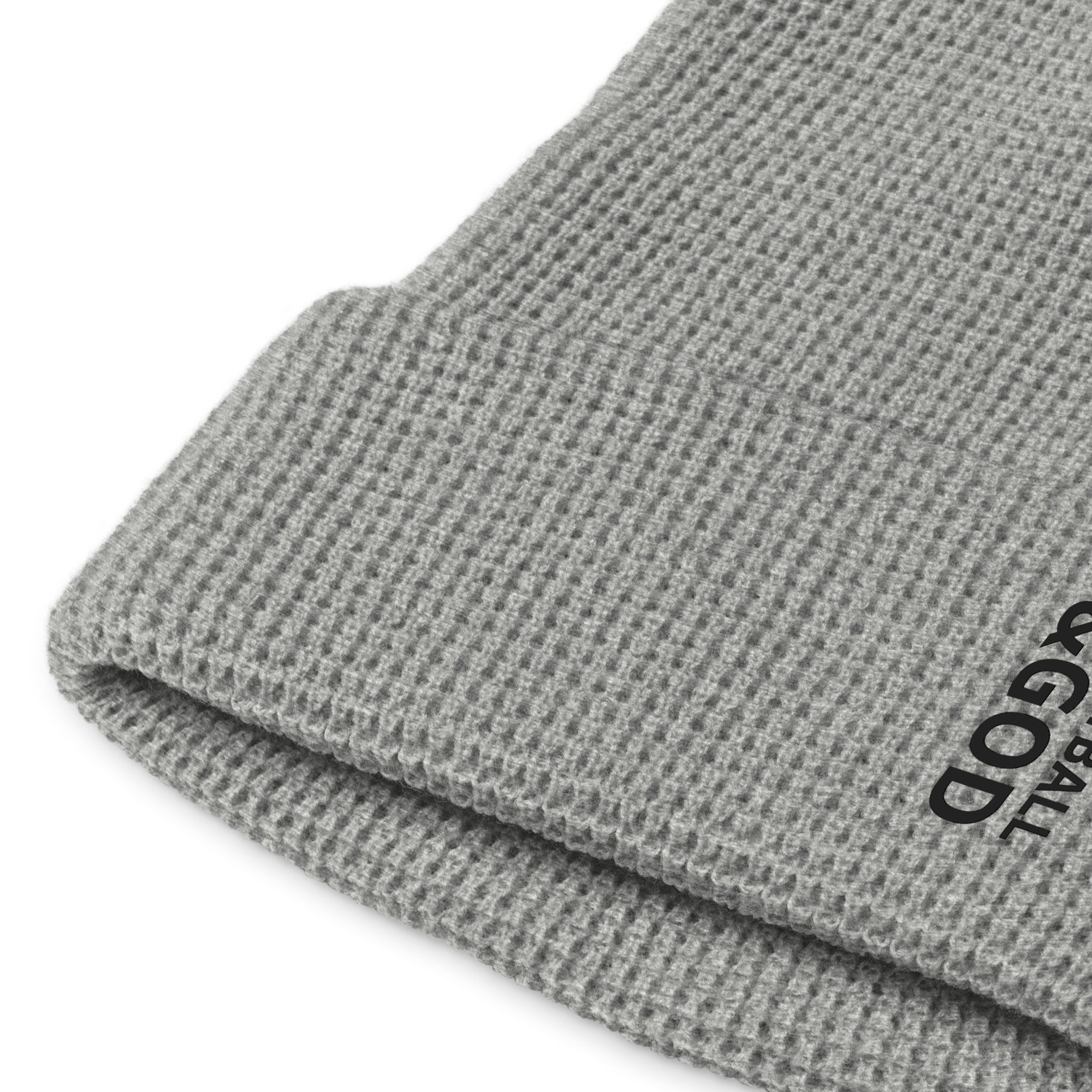 Football &God Vertical Onyx Waffle Beanie