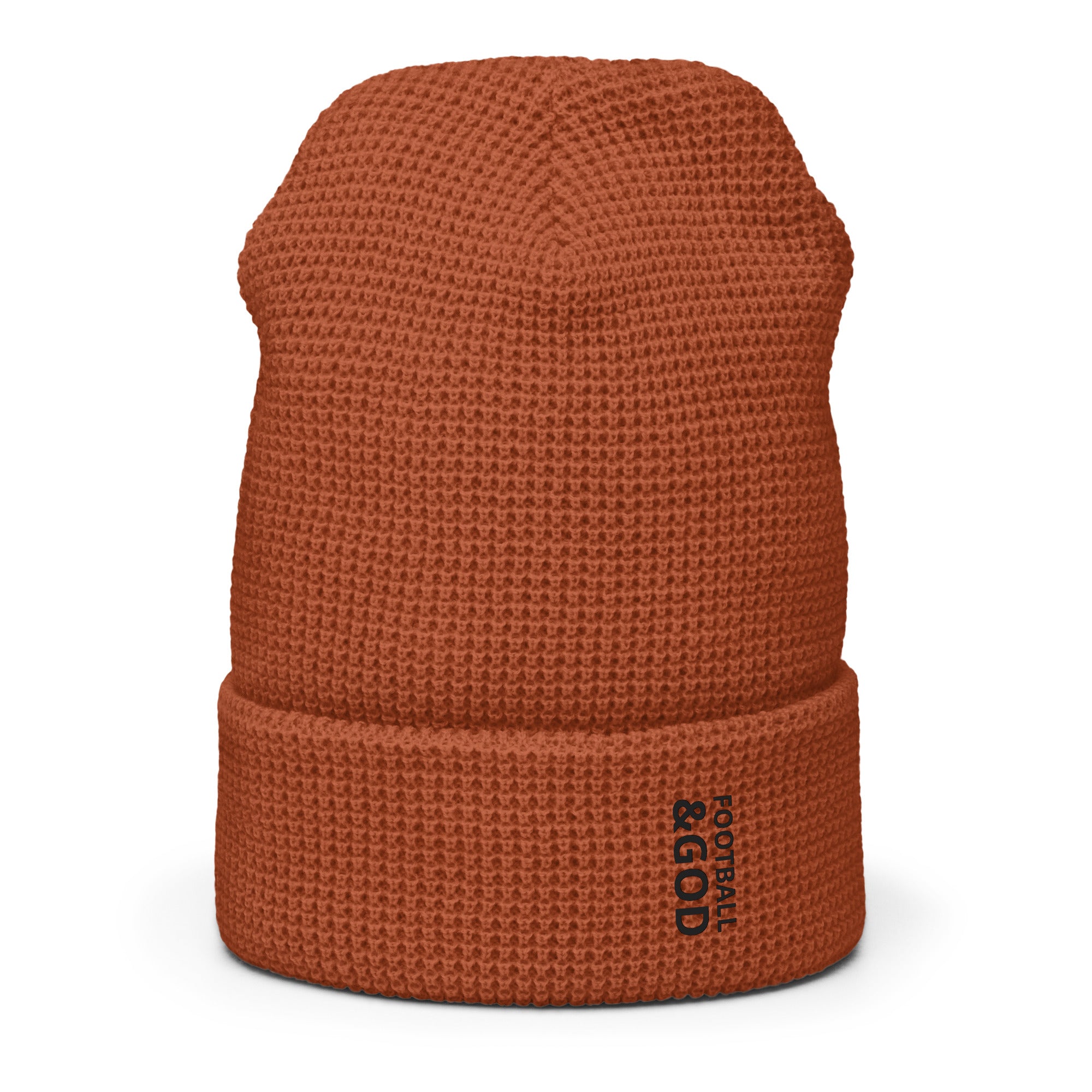 Football &God Vertical Onyx Waffle Beanie