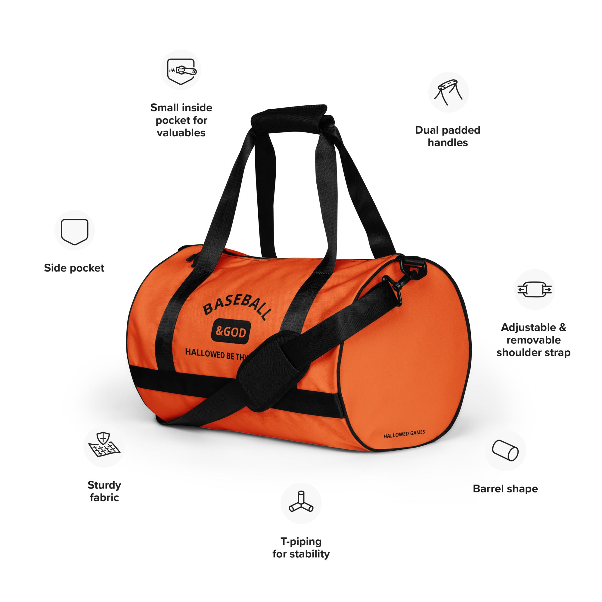 Baseball &God Onyx Gym Bag