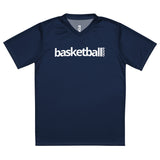 Basketball &God Navy Recycled Unisex Sports Jersey T-Shirt