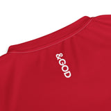 Basketball &God Crimson Recycled Unisex Sports Jersey T-Shirt