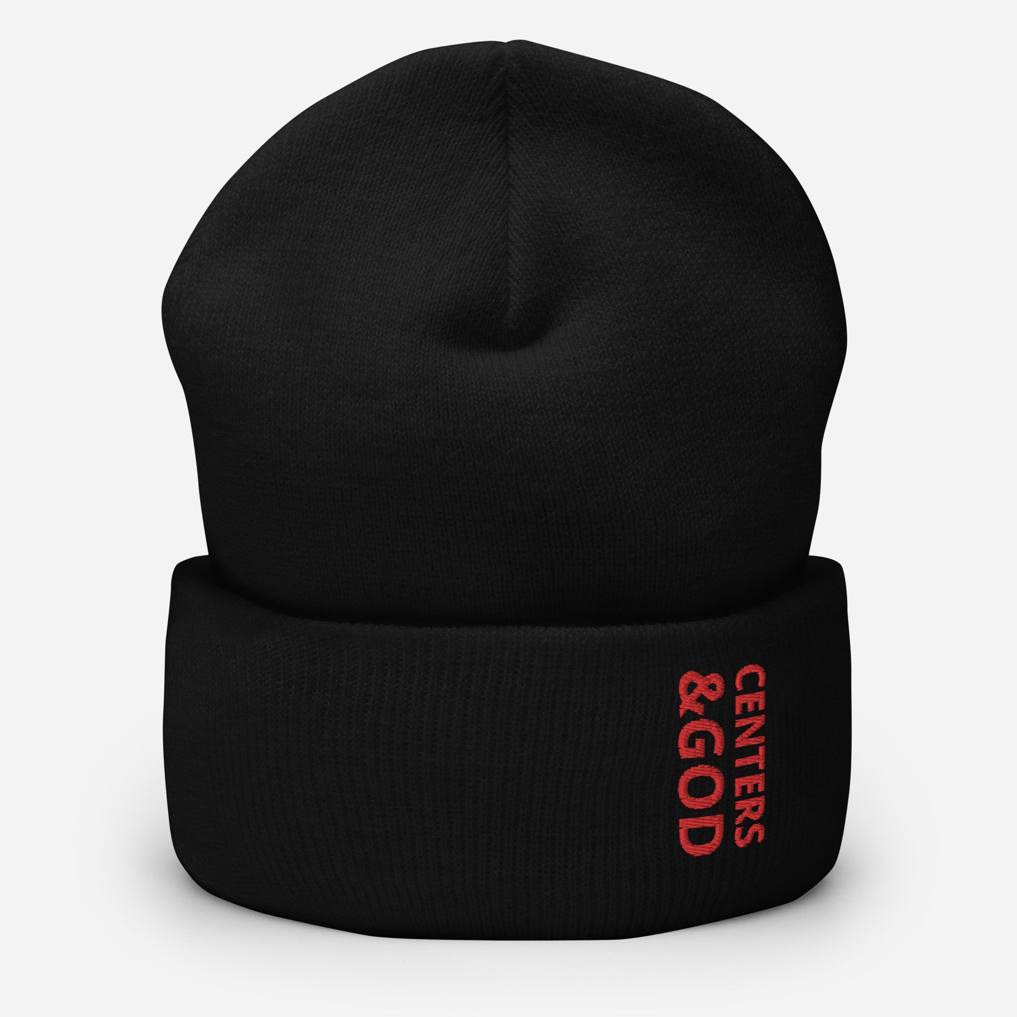 Centers &God Crimson Cuffed Beanie