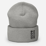 Soccer &God Onyx Cuffed Beanie