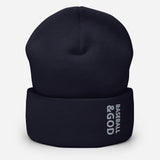 Baseball &God Smoke Cuffed Beanie