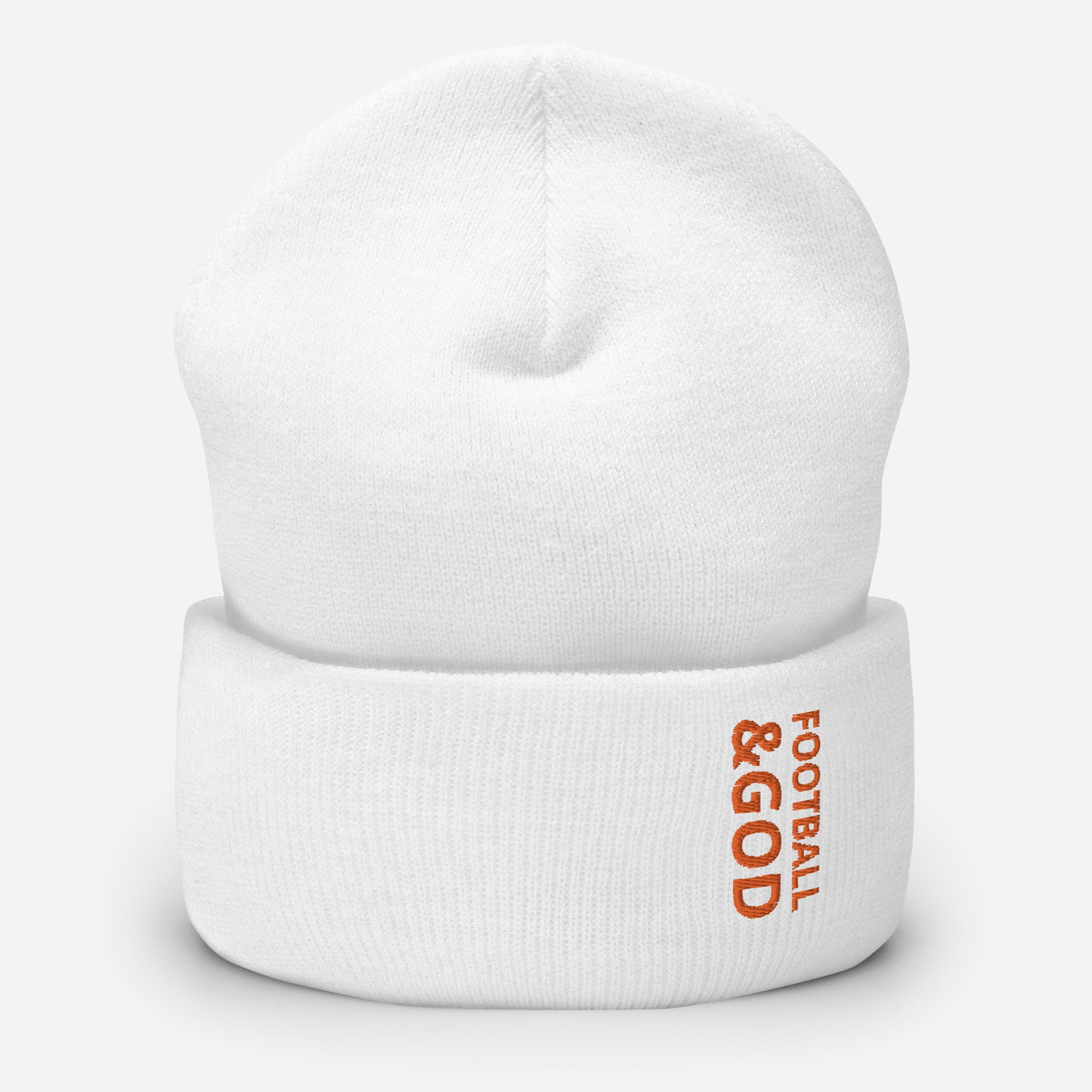 Football &God Orange Cuffed Beanie
