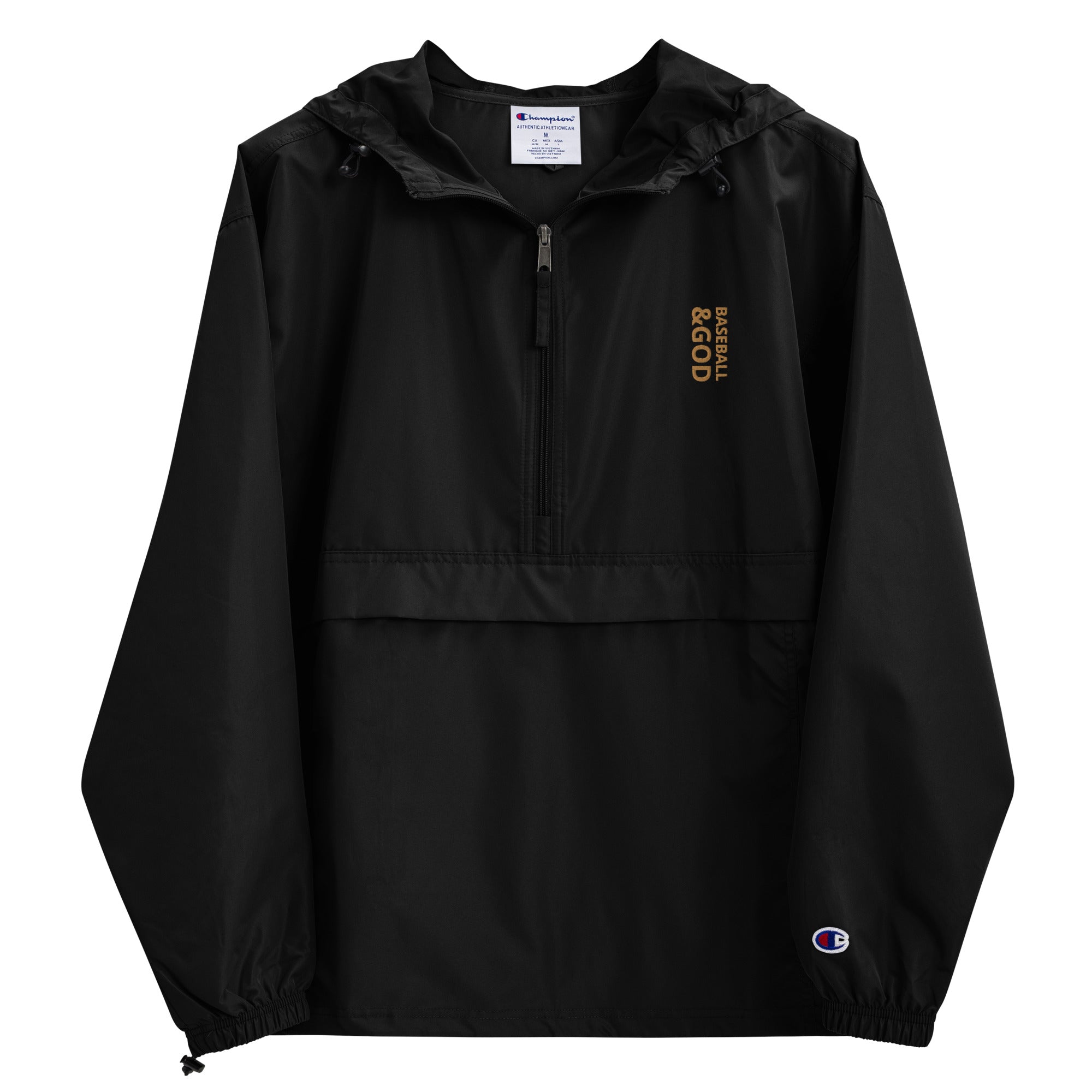 Baseball &God Vertical Zest Embroidered Champion Packable Jacket